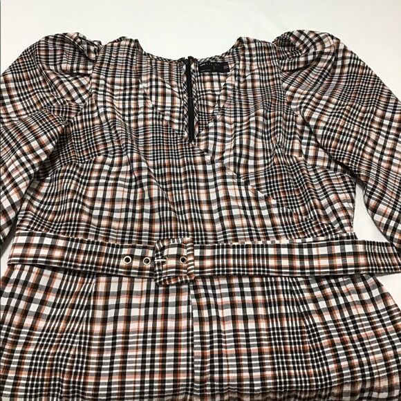 ASOS DESIGN Belted Extreme Sleeve Checkered Print Jumpsuit Size 12 NWOT - Picture 4 of 12